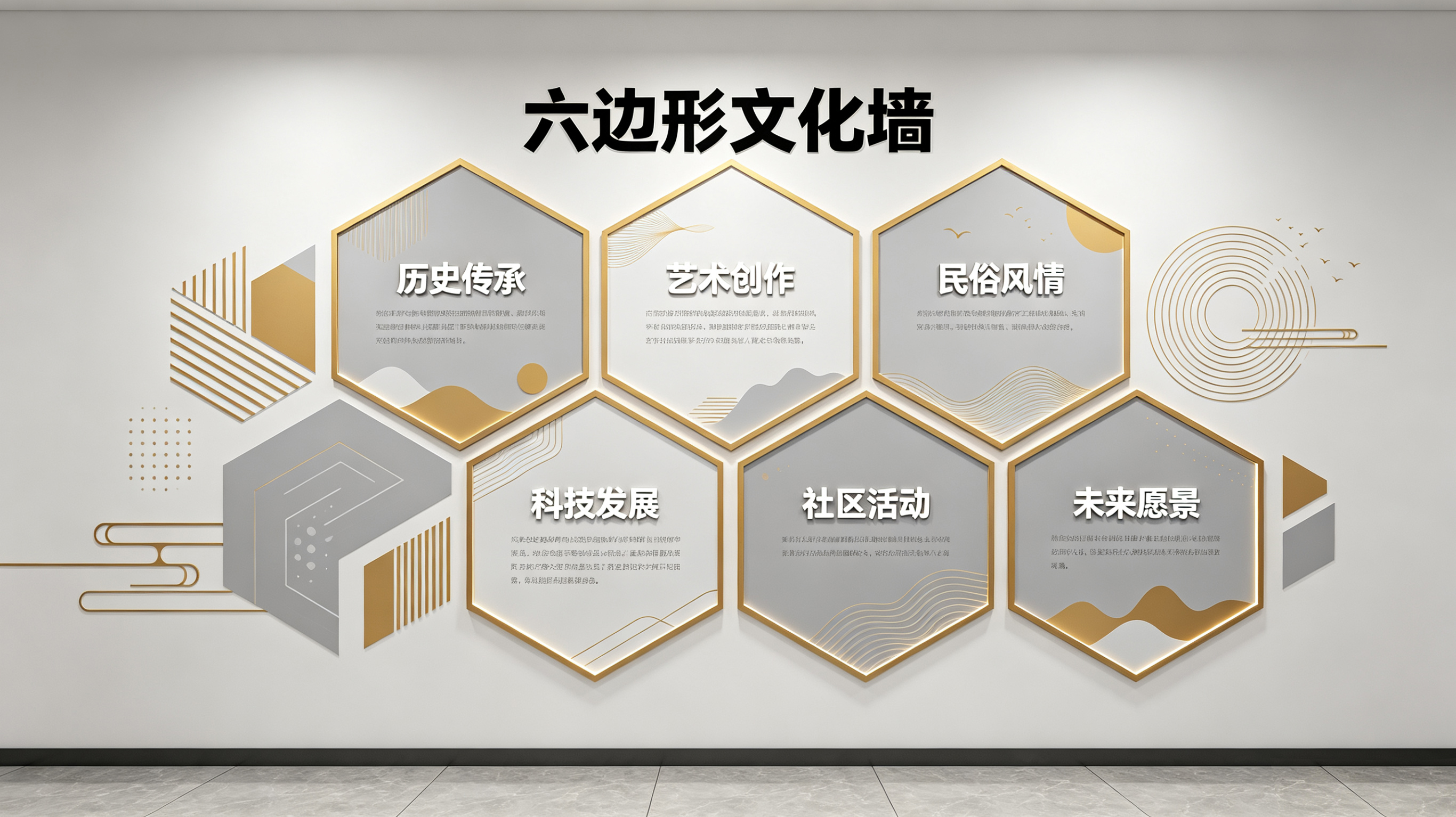 洛南企业文化墙 | 六边形信息美学